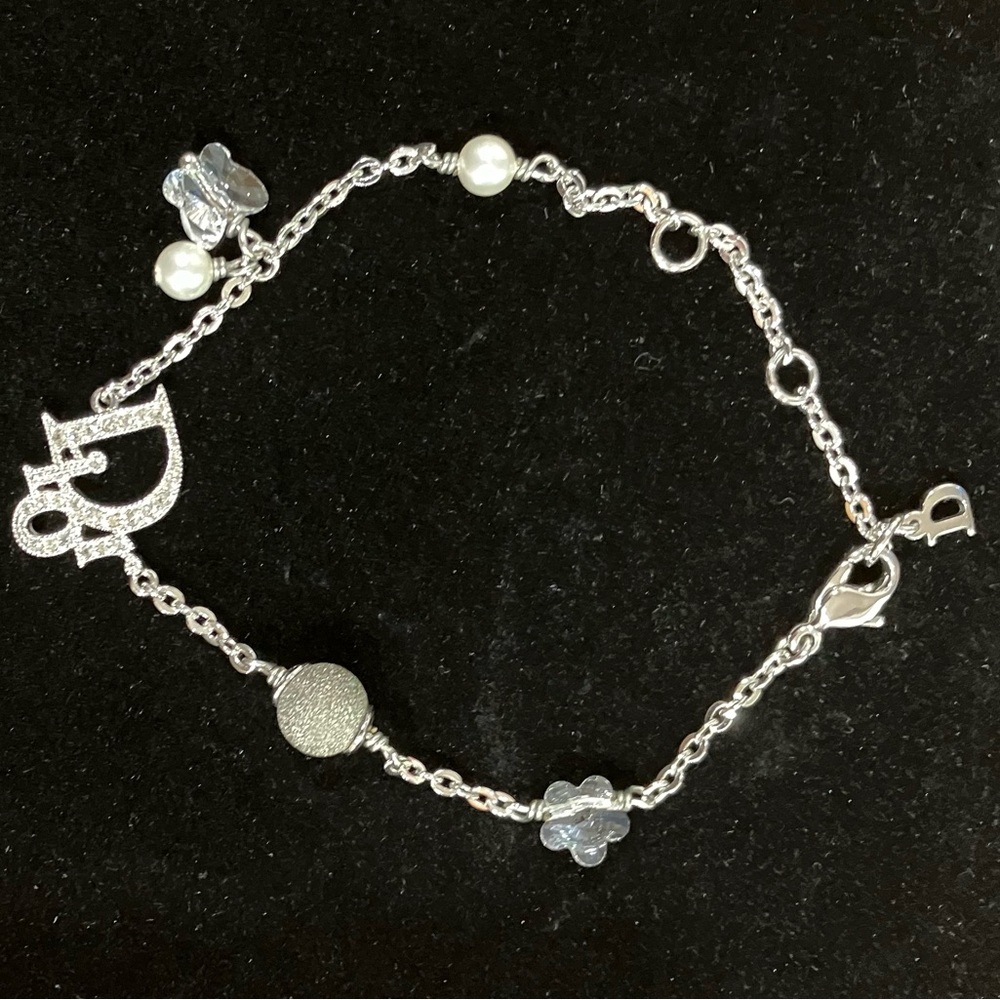 Authentic Dior Silver Charm Bracelet with dust bag pouch - Picture 4 of 11
